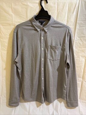 Banana Republic Light Gray Long-Sleeve Button-Down Shirt